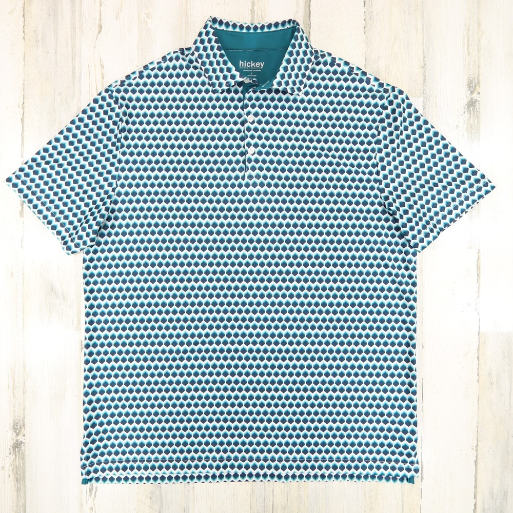 Hickey Freeman Polo Shirt Mens Large Performance Stretch Smart Casual